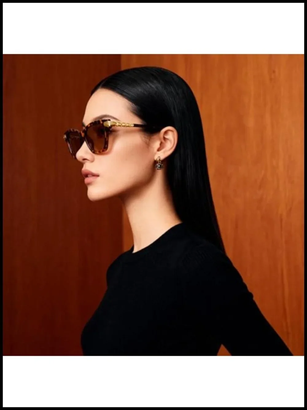 Cat Eye Sunglasses with Serpentine Metal Temples UV400 Protection